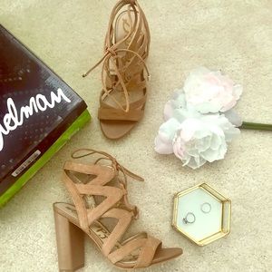 Sam Edelman Yardley Block Heel Lace Up Sandals 5.5